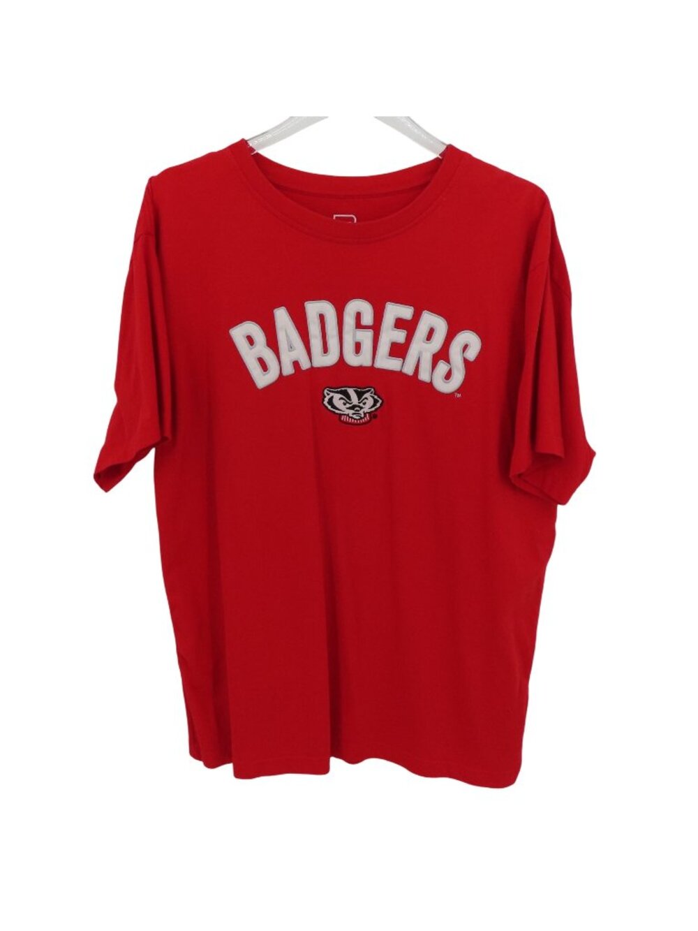 Pro Edge Men XL Red Wisconsin Badgers Embroidered Logo Short Sleeve T Shirt Top